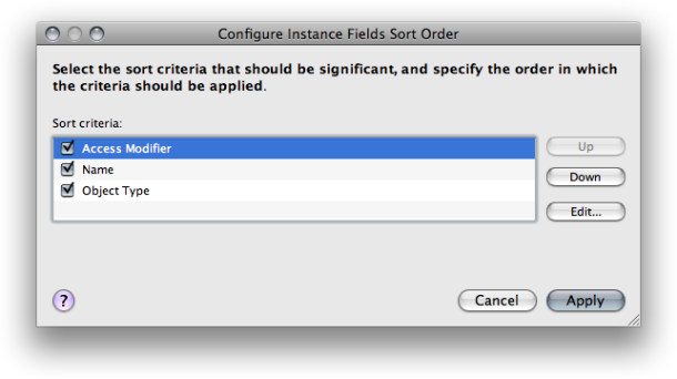 Configure Sorting Order of Fields