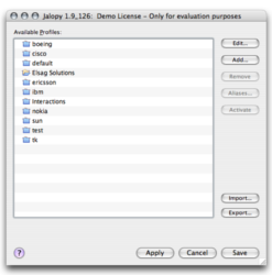 Main preferences screen