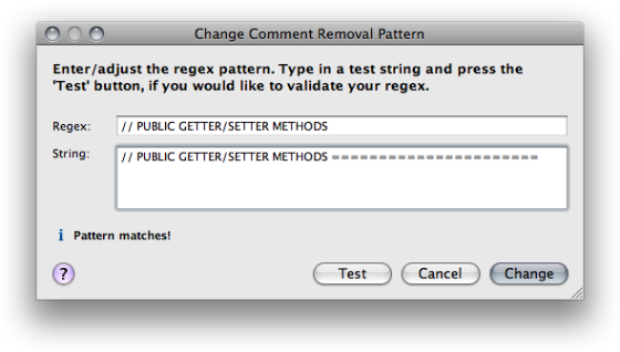 Successful regex test