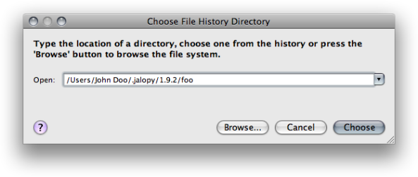 Choose history directory