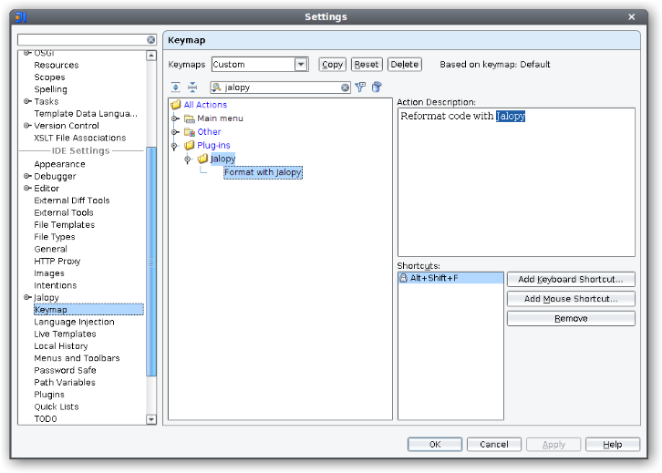 IDEA Keymap preferences