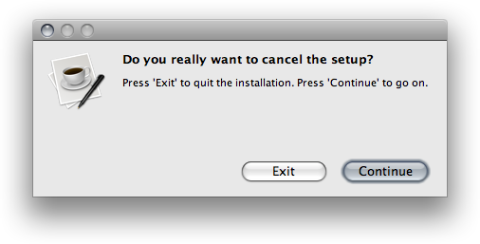 Cancel Setup Wizard