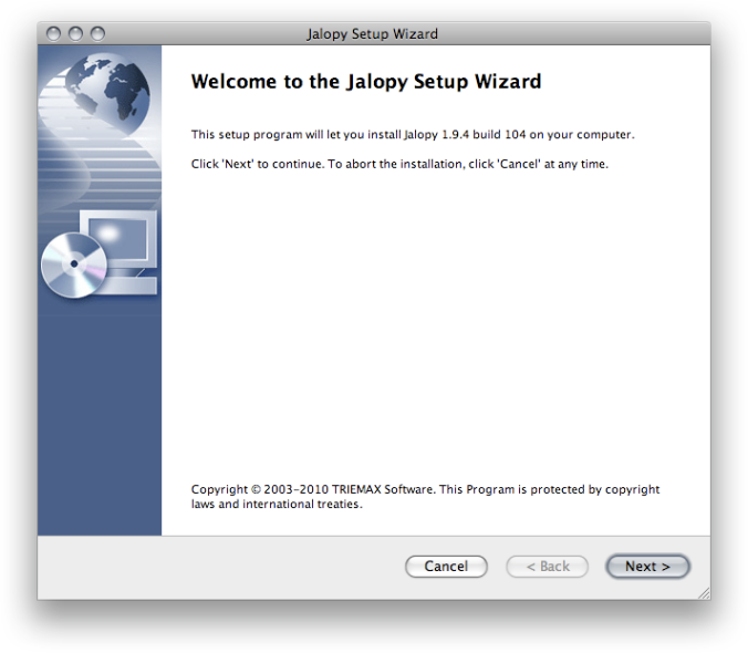 Setup Wizard Welcome Screen
