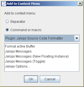 Add actions to context menu