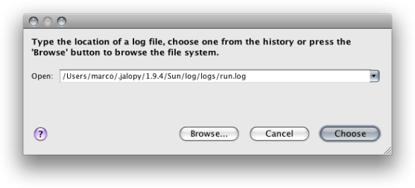 Choose Log File