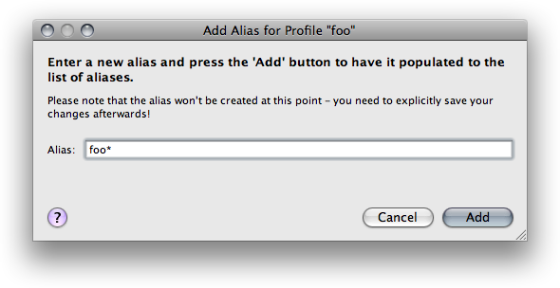 Add new Profile Alias