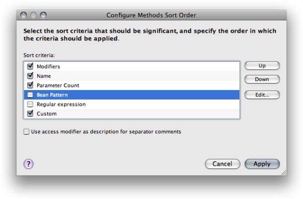 Configure Sorting Order of Methods