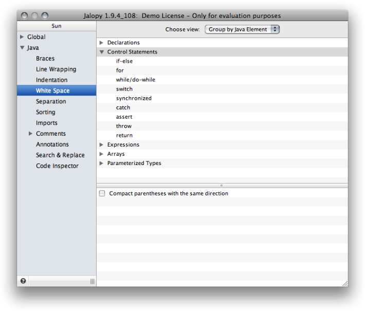 White Space Element View